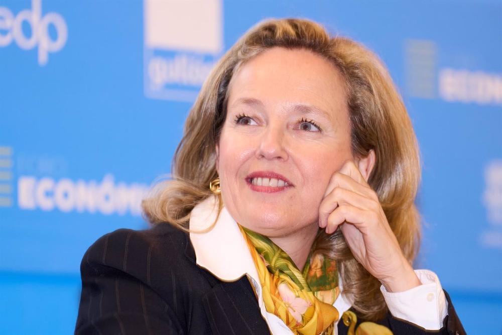 La vicepresidenta primera del Gobierno y ministra de Asuntos Económicos, Nadia Calviño, durante el Foro Económico del Diario Montañés La