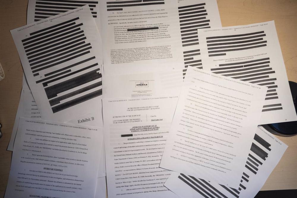 Archive - Documents classifiés saisis chez Trump (FILE) Archive