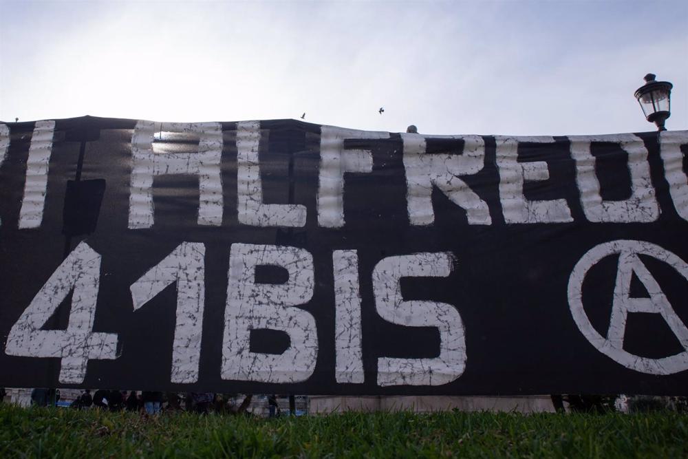Protest by anarchist groups in Rome in support of Alfredo Cospito Protest