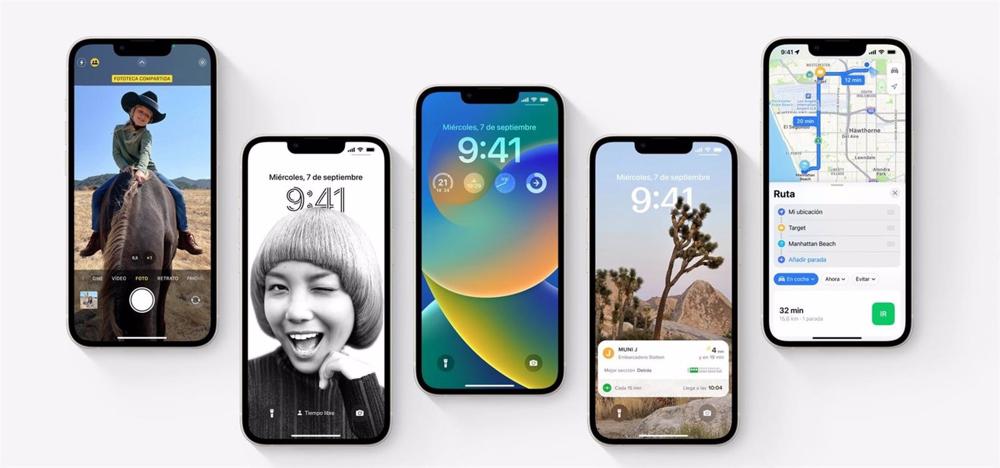 Sistema operativo de iPhone iOS 16. Sistema