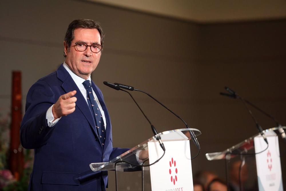 El presidente de CEOE, Antonio Garamendi, en un encuentro-coloquio El