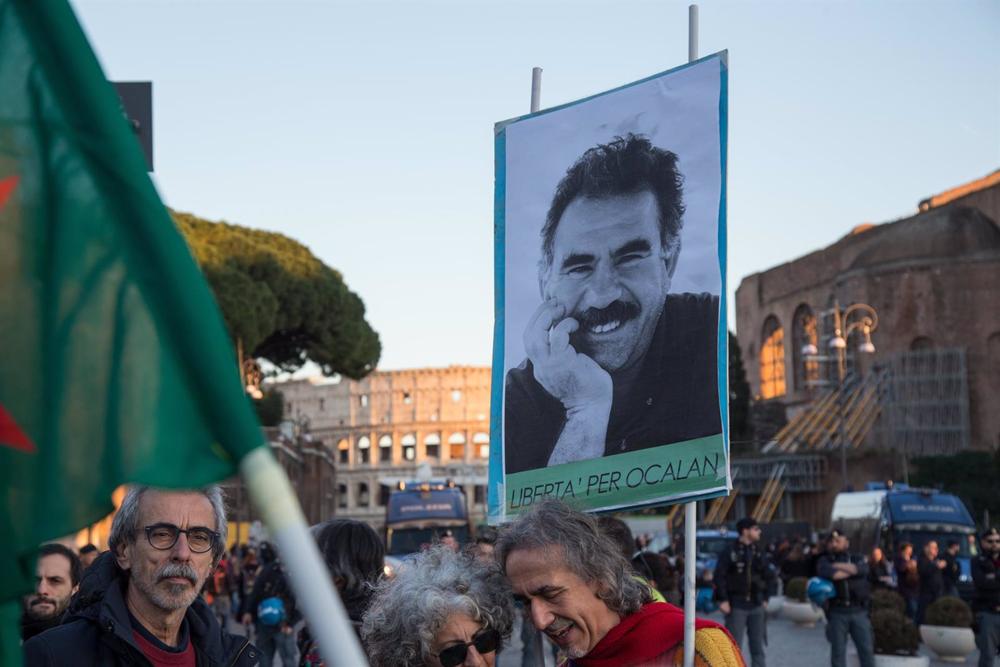 Archivo - Manifestación celebrada en Roma por la libertad del líder kurdo Abdulá Ocalan. Archivo