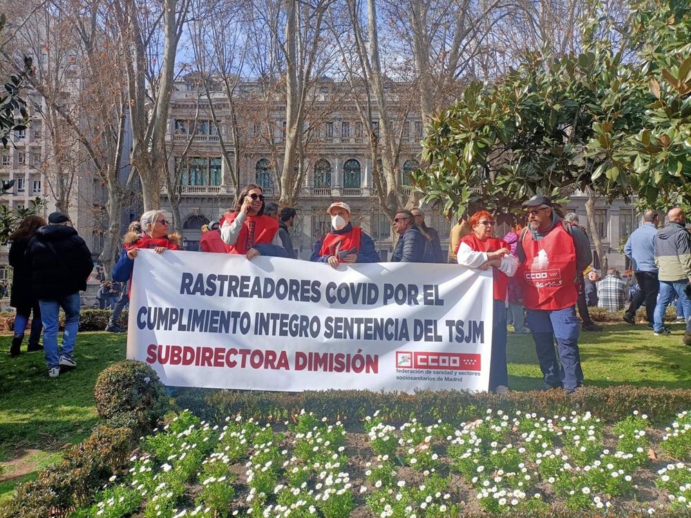 Protesta de los rastreadores Covid Protesta
