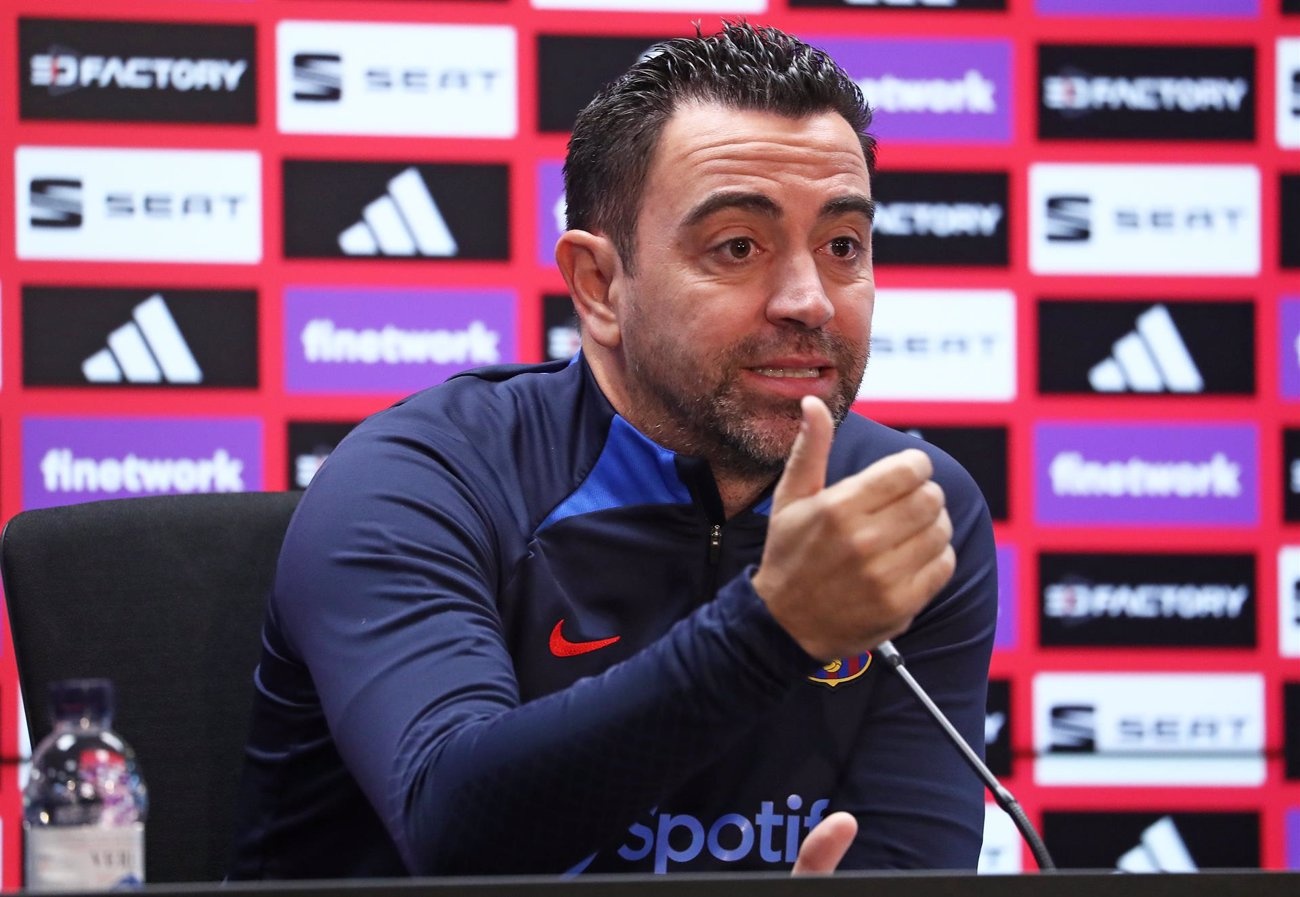 Archiv - Xavi Hernandez, Trainer des FC Barcelona, bei einer Pressekonferenz - - -/LaPresse via ZUMA Press/dpa - Archiv
Archiv