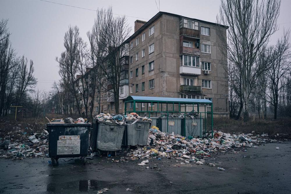 Archivo - Calle vacía en la localidad ucraniana de Bajmut, Ucrania Archivo