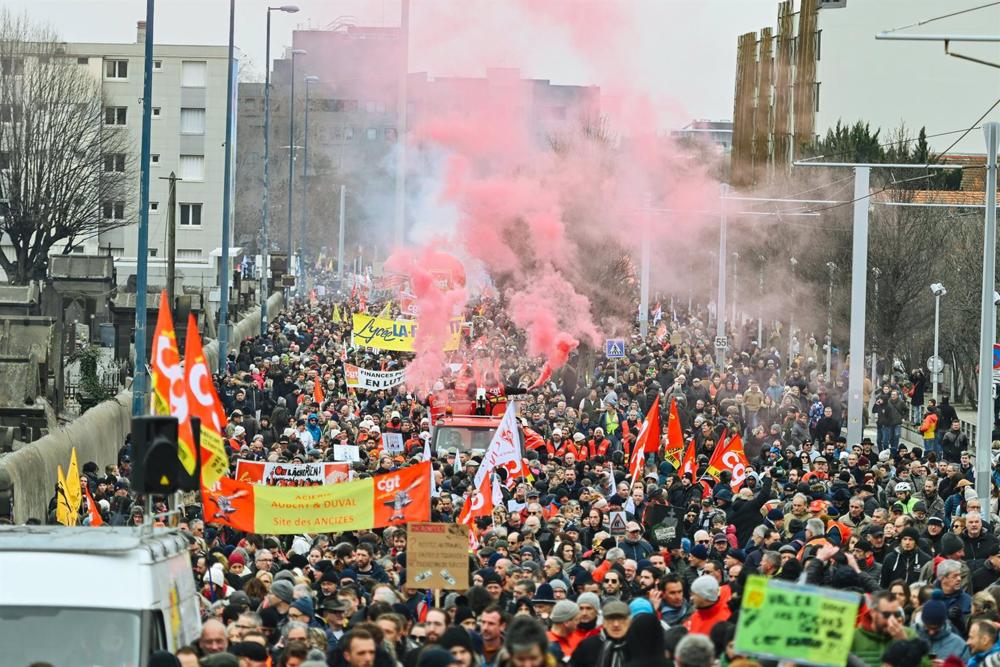 March against pension reform in France March