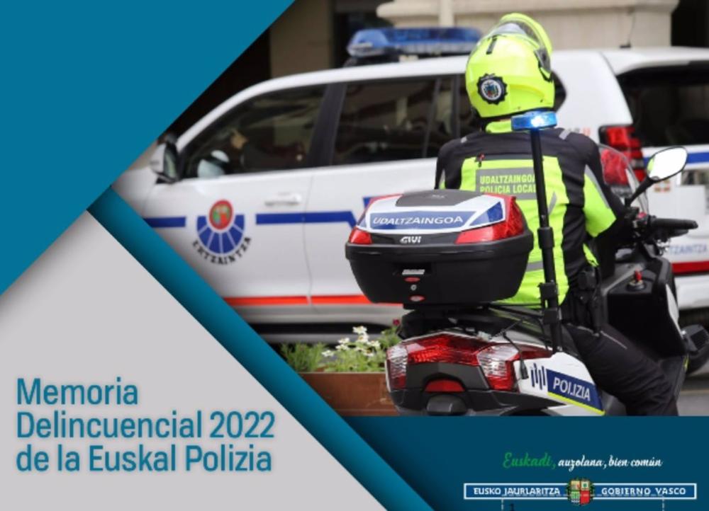 El consejero de Seguridad, Josu Erkoreka, ha presentado en el Parlamento Vasco la 'Memoria 2022 de la Delincuencia en Euskadi' El