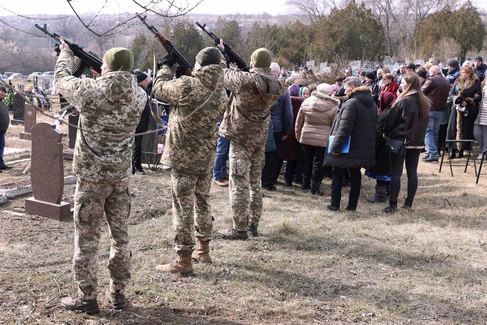 Funeral in Zaporiyia for Ukrainian serviceman killed in the Battle of Bakhmut Funeral