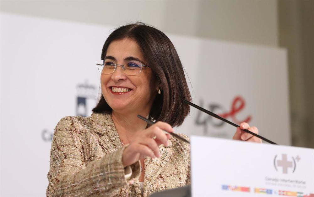 Archivo - La ministra de Sanidad, Carolina Darias, comparece en rueda de prensa tras una reunión del Consejo Interterritorial de Salud, en la sede de la Presidencia autonómica de Castilla-La Mancha, a 6 de abril de 2022, en Toledo, Castilla-La Mancha (Esp Archivo