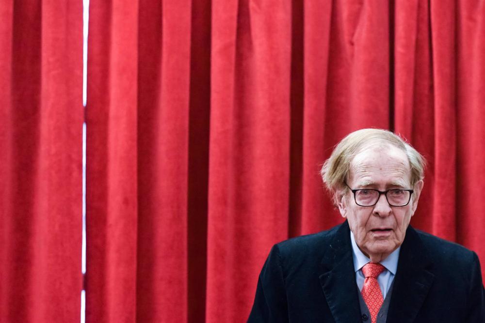 El exdiputado en las Cortes Generales y economista, Ramón Tamames, durante la II Sesión del Ciclo de Conferencias Enrique Fuentes Quintana, en la Real Academia de Ciencias Morales y Políticas, a 14 de marzo de 2023, en Madrid (España). El