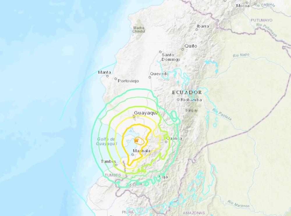 Eucuador: At least 12 dead in an earthquake measuring 6.7 on the Richter scale on the Pacific coast
