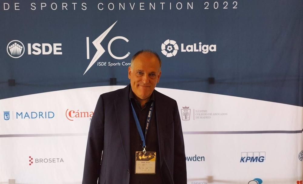 Archivo - El presidente de LaLiga, Javier Tebas, tras acudir al ISDE Sports Convention 2022 de Madrid Archivo
