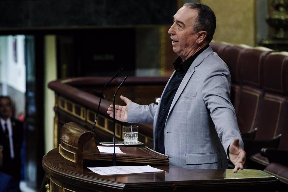 Archivo - El diputado de Compromís en el Congreso, Joan Baldoví, interviene durante una sesión plenaria en el Congreso de los Diputados, a 7 de febrero de 2023, en Madrid (España). Archivo