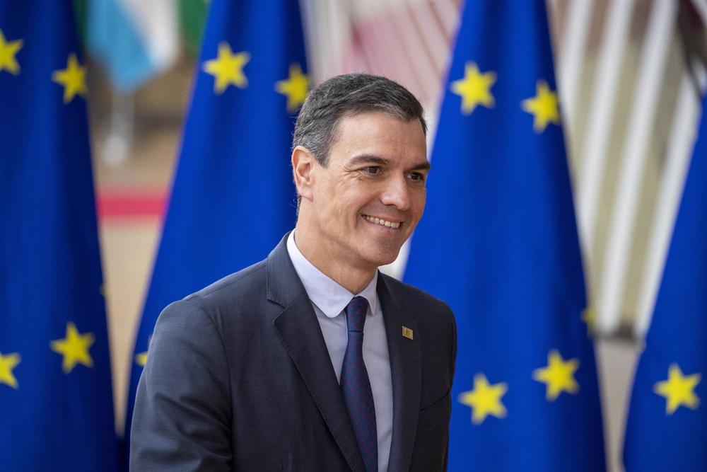 23 March 2023, Belgium, Brussels: Spain's Prime Minister Pedro Sanchez arrives for an EU Summit, at the EU headquarters in Brussels. Photo: Nicolas Maeterlinck/Belga/dpa 23