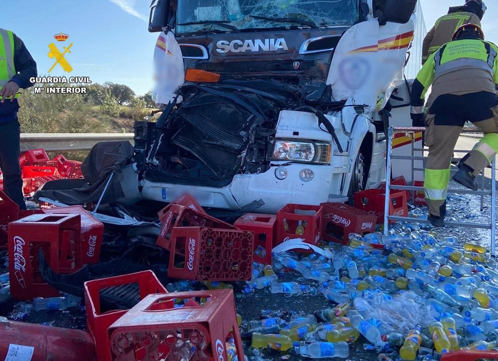 Accidente entre dos camiones en la Ex-A1 Accidente