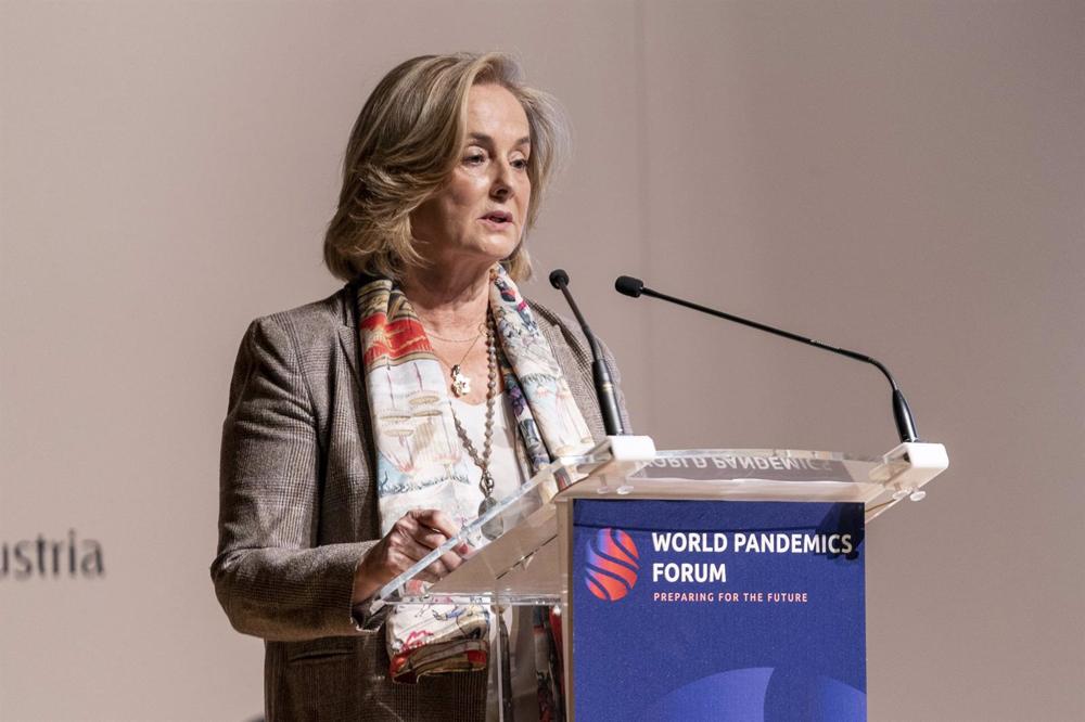 Archivo - La secretaria general de Fenin, Margarita Alfonsel, interviene en la inauguración del World Pandemics Forum, en IFEMA, a 19 de noviembre de 2021, en Madrid, (España). Archivo