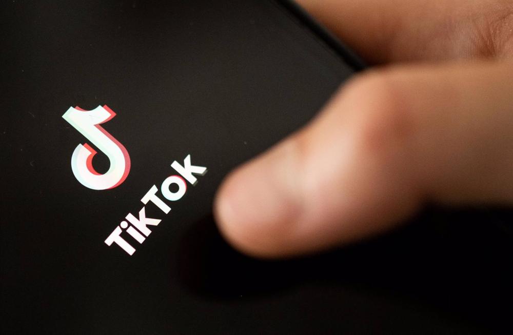 File - TikTok application on a cell phone File