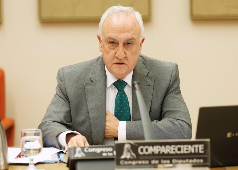 El Teniente General Jefe del Mando de Apoyo (Madrid) ) de la Guardia Civil, Arturo Espejo Valero, en su comparecencia en la Comisión de Interior del Congreso El