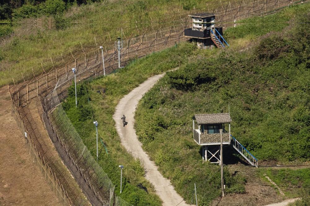File - File image of the demilitarized zone between the two Koreas. File