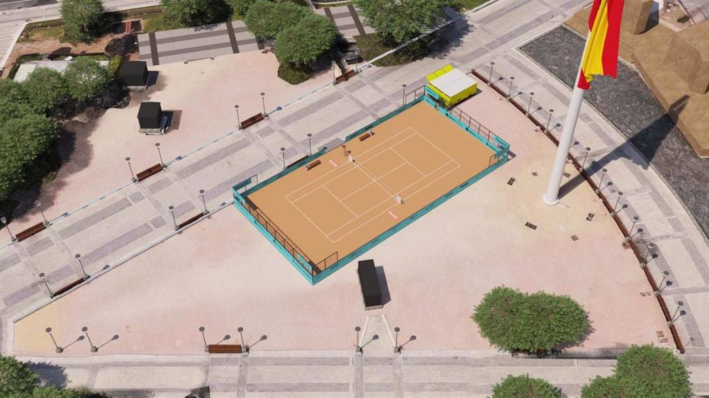 El Mutua Madrid Open instalará una pista de tenis en la Plaza de Colón del 11 de abril al 5 de mayo. El