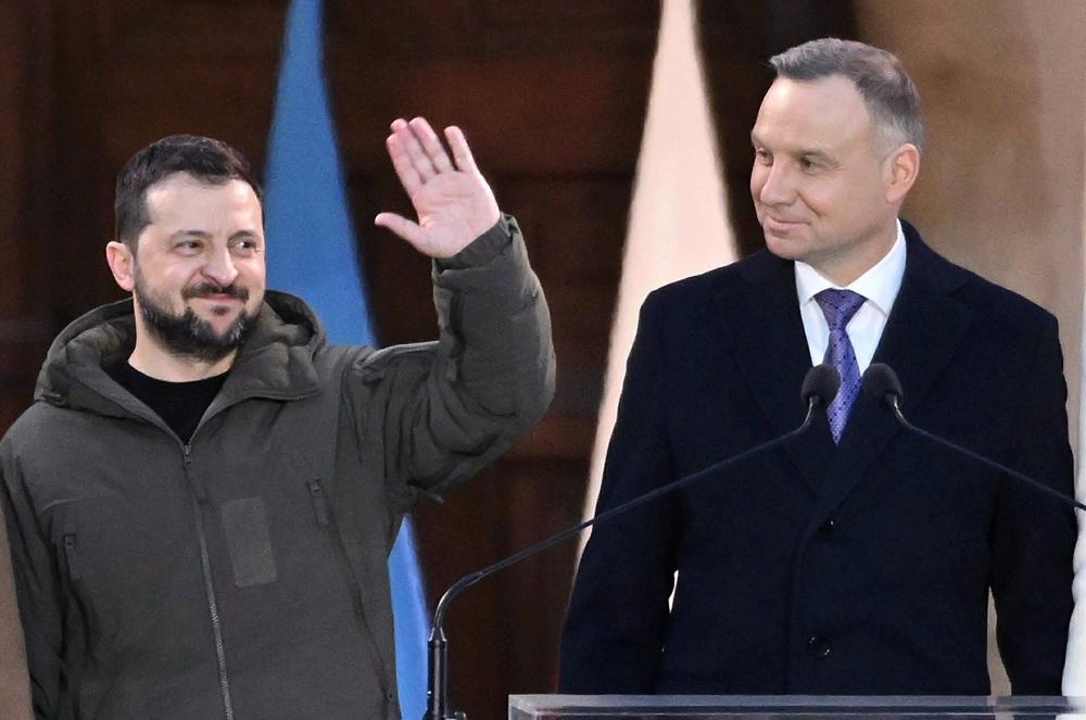 Volodimir Zelenski y Andrzej Duda, presidentes de Ucrania y Polonia, respectivamente. Volodimir