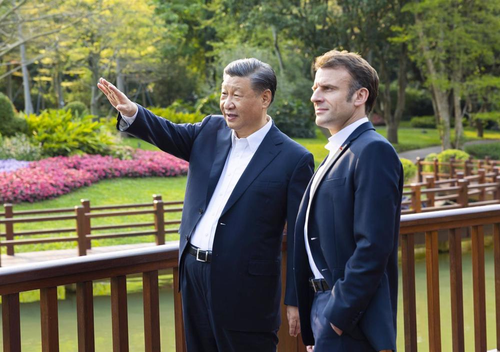 Los presidentes de China y Francia, Xi Jinping y Emmanuel Macron Los