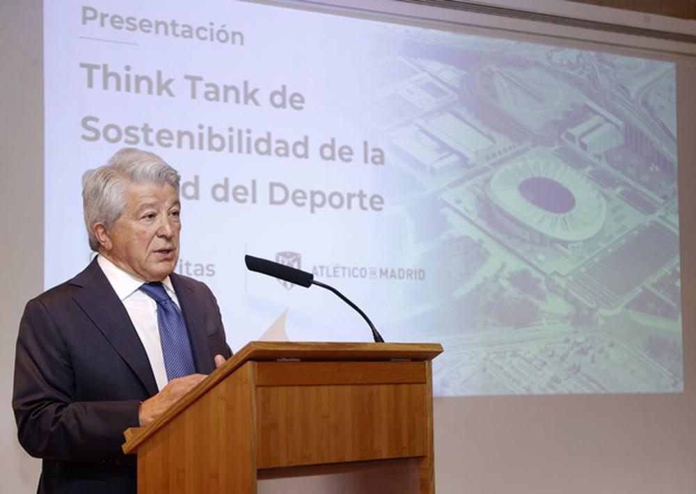 Enrique Cerezo, durante la presentación del Think Tank de Sostenibilidad de la Ciudad del Deporte. Enrique