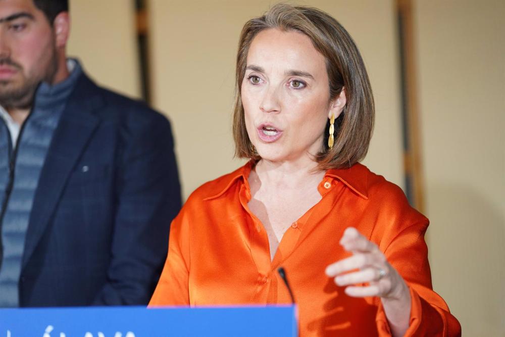 La secretaria general del Partido Popular, Cuca Gamarra, en Laguardia (Álava) La