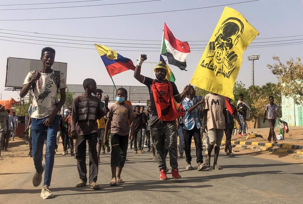 Archivo - Imágenes de archivo de protestas en Jartum Archivo