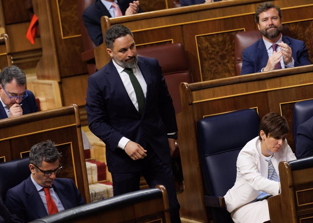 El líder de Vox, Santiago Abascal, en el Congreso de los Diputados El