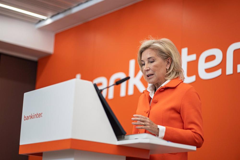 La consejera delegada de Bankinter, María Dolores Dancausa, presenta ante los medios los resultados del primer trimestre del banco, en la sede de Bankinter, a 20 de abril de 2023, en Madrid (España). La