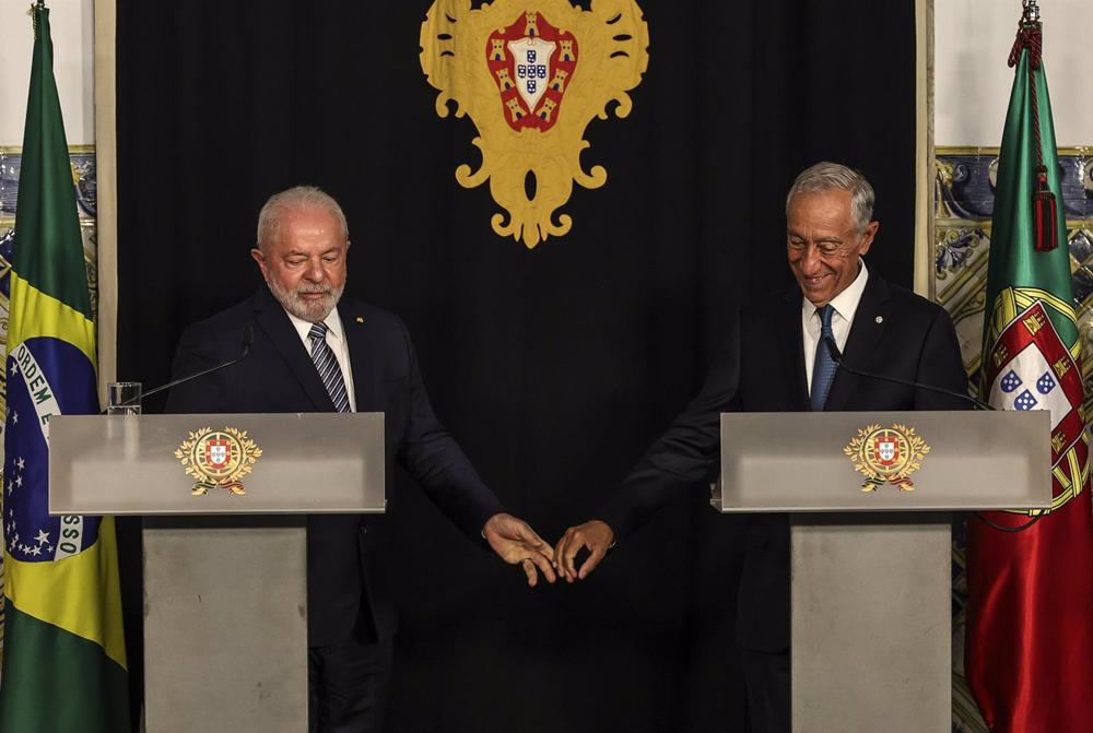 El presidente de Brasil, Luiz Inácio Lula da Silva, y el de Portugal, Marcelo Rebelo de Sousa. El