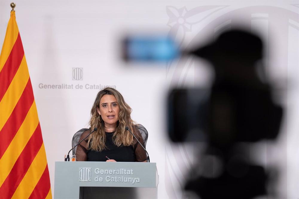 La portavoz del Govern de la Generalitat, Patrícia Plaja, en una rueda de prensa después del Consell Executiu. La