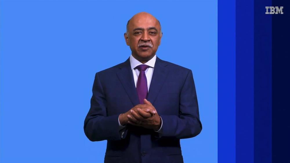 Archivo - El consejero delegado de IBM, Arvind Krishna, durante una intervención telemática en el Mobile World Congress de 2021. Archivo