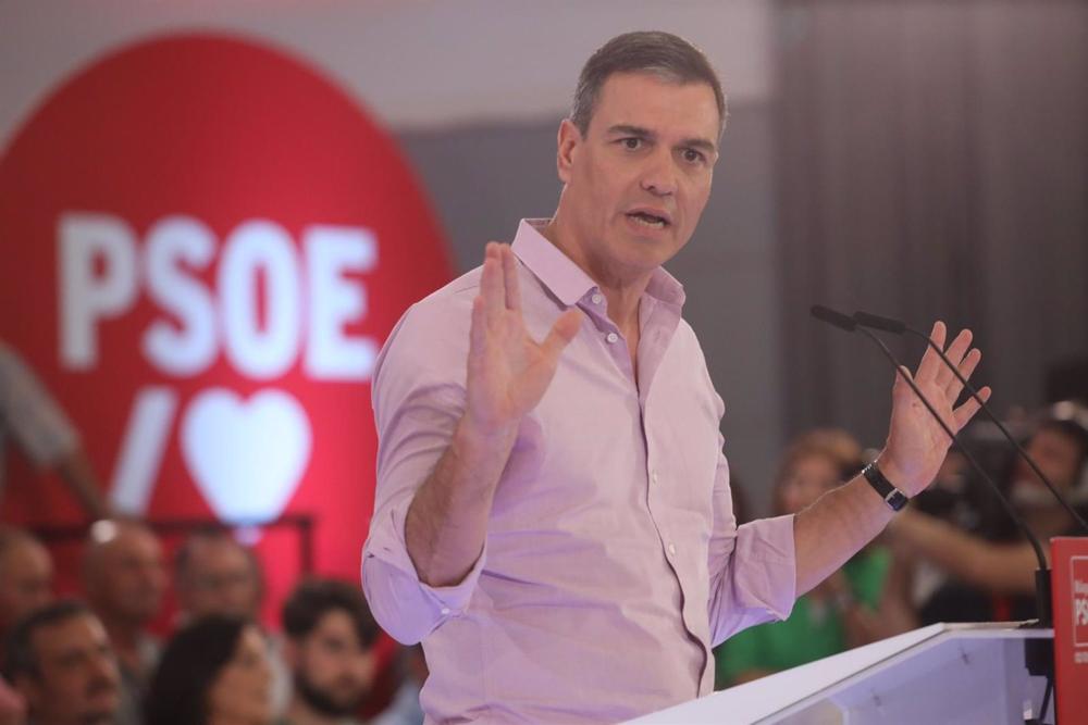 El secretario general del PSOE y presidente del Gobierno, Pedro Sánchez, en un acto en Málaga El
