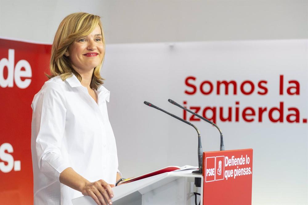 La portavoz de la dirección del PSOE, Pilar Alegría. La