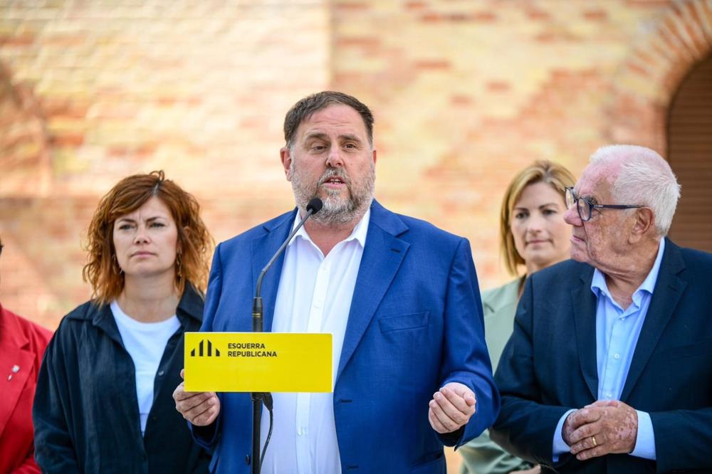 El presidente de ERC, Oriol Junqueras, junto al alcaldable Ernest Maragall. El
