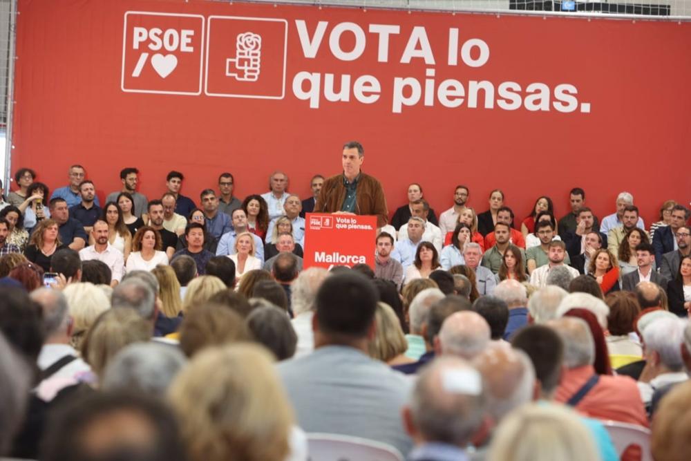 El presidente del Gobierno, Pedro Sánchez, en un acto en Palma. El