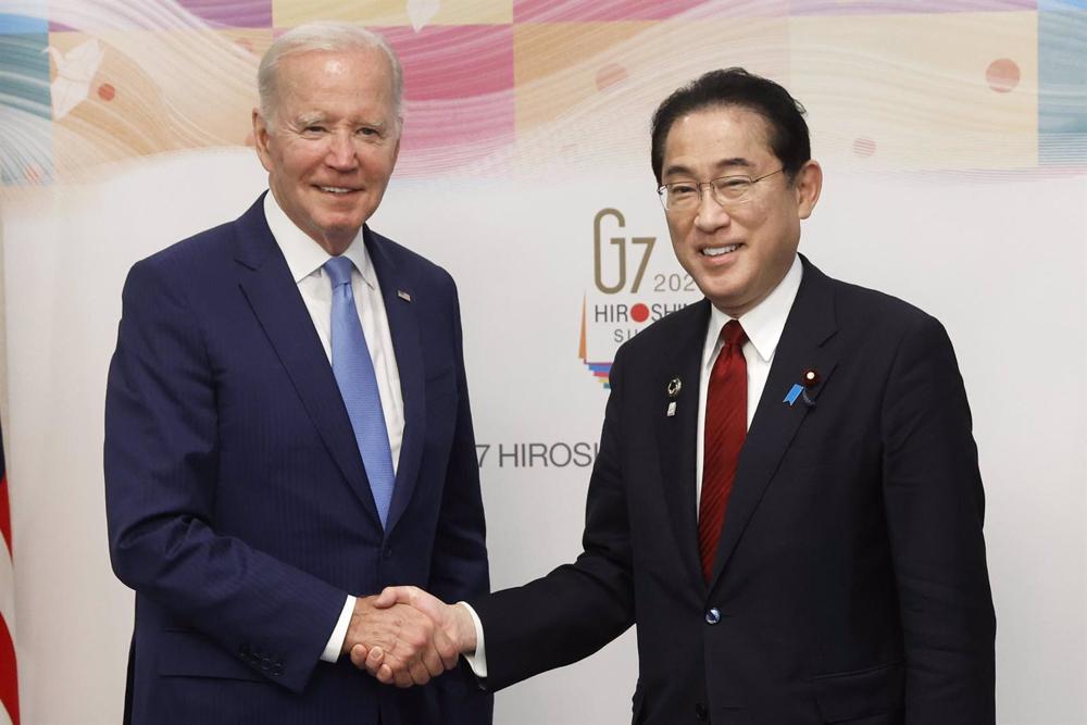 El presidente de Estados Unidos, Joe Biden, y el primer ministro de Japón, Fumio Kishida El