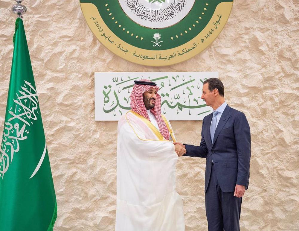Mohamed bin Salman y Bashar al Assad Mohamed