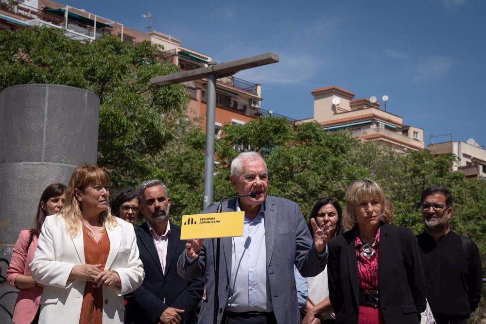 El candidato de ERC a la Alcaldía de Barcelona, Ernest Margall, durante una rueda de prensa, 15 de mayo de 2023, en Barcelona, Cataluña (España). Durante la comparecencia, Maragall ha defendido priorizar el catalán en las comunicaciones del Ayuntamiento. El