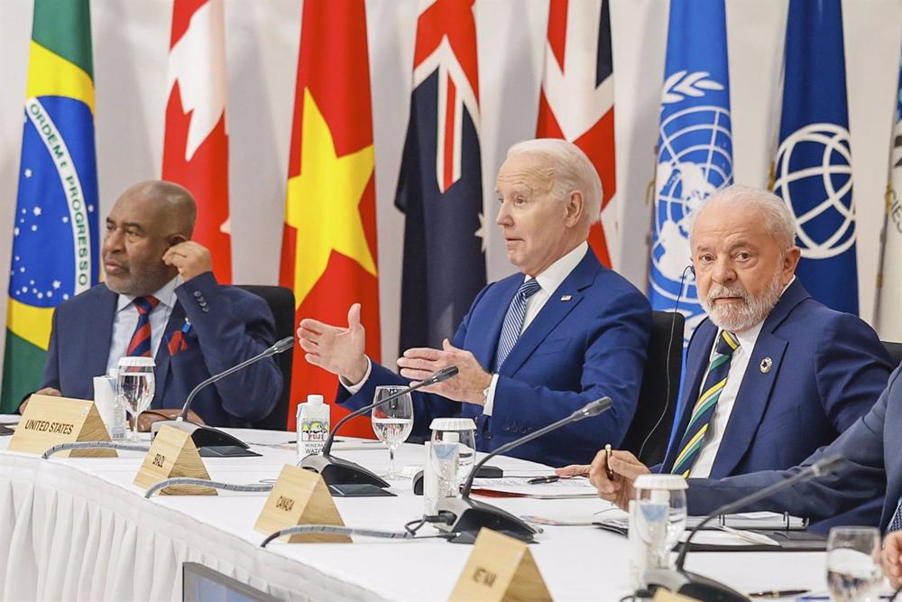 Luiz Inácio Lula da Silva y Joe Biden en Hiroshima, Japón Luiz