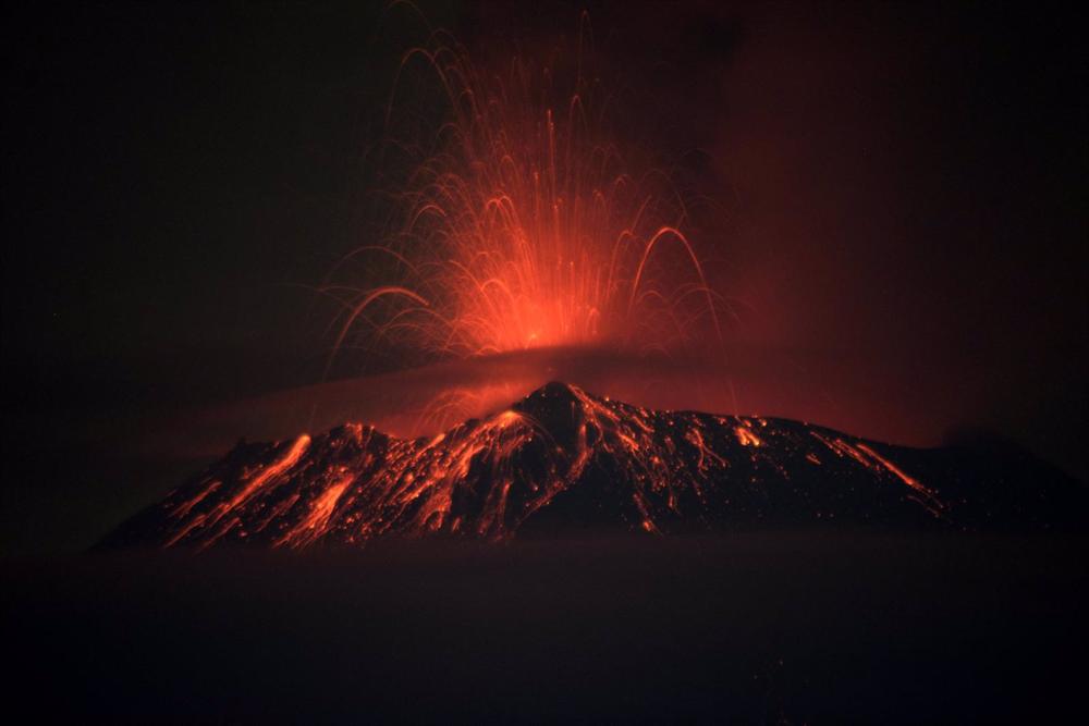 Vista del volcán de Popocatépetl, en México. Vista