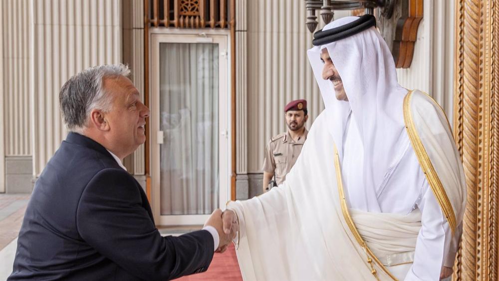 Tamim bin Hamad al Zani y Viktor Orbán Tamim