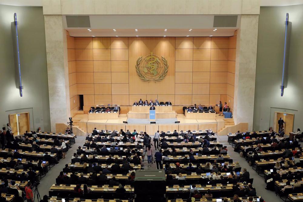 Pleno de la 76 Asamblea Mundial de la Salud, organizada por la Organización Mundial de la Salud (OMS). A 22 de mayo de 2023, en Ginebra (Suiza). Pleno