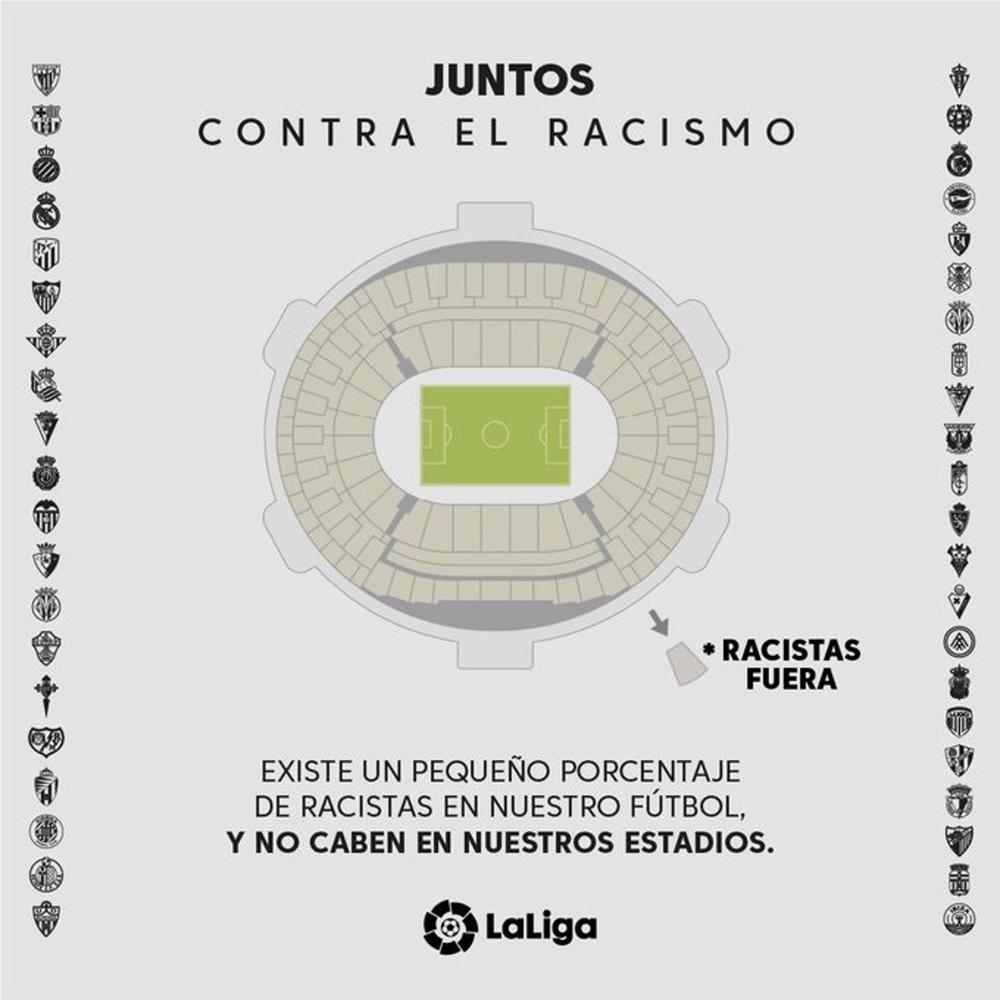 RFEF y LaLiga lanzan la campaña de concienciación 'Juntos contra el Racismo'. RFEF
