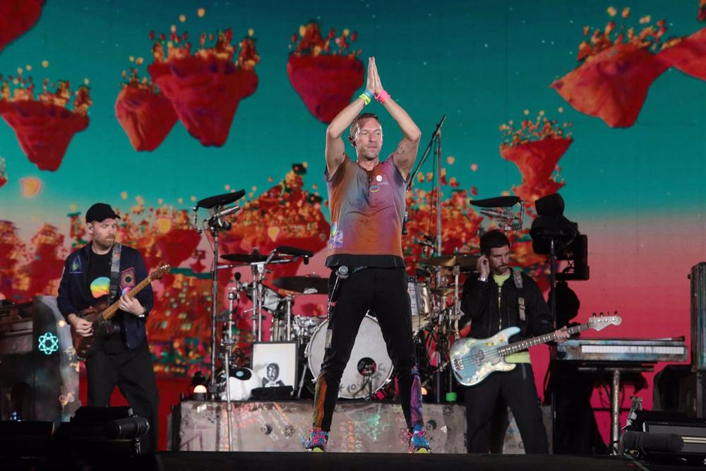 El cantanta de Coldplay, Chris Martin, en el primero de los cuatro conciertos que harán en Barcelona El