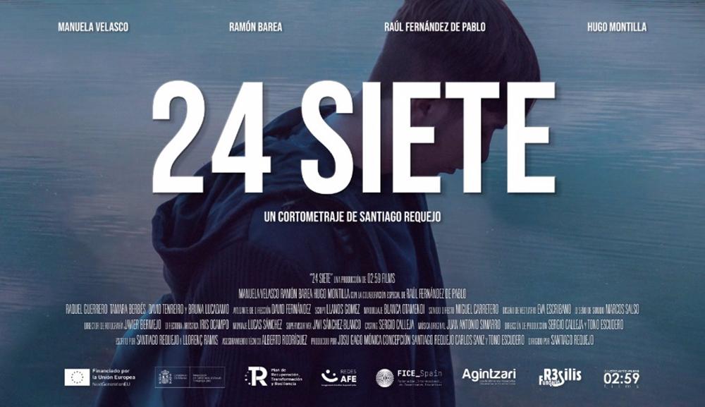 Cartel del cortometraje '24SIETE' sobre acogimiento familiar especializado. Cartel