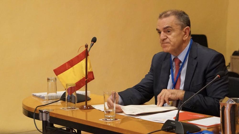 El presidente del CSD, José Manuel Franco, durante la XXIX Asamblea General del Consejo Iberoamericano del Deporte. El