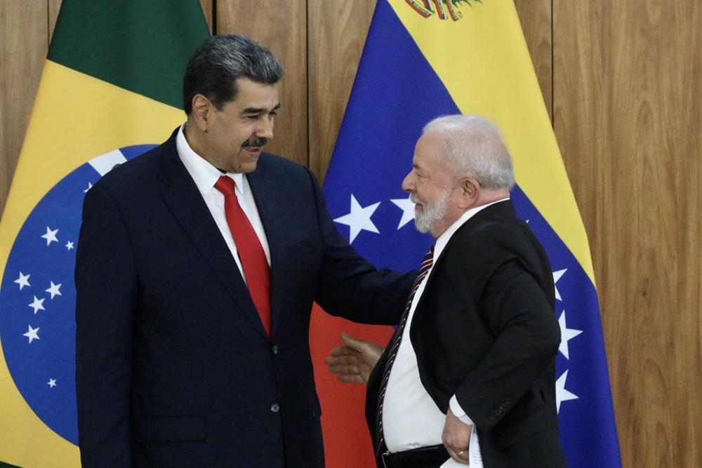 Los presidentes de Venezuela, Nicolás Maduro, y de Brasil, Luiz Inácio Lula da Silva. Los